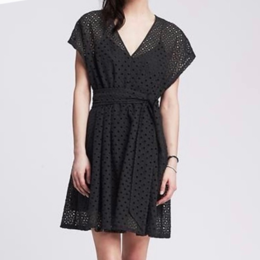 Banana republic eyelet dress (black)
